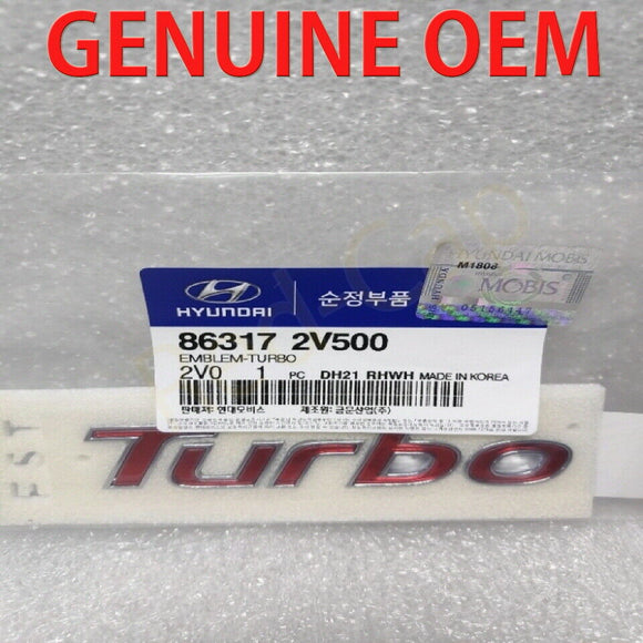 New Genuine Turbo Trunk Tail Gate Emblem Oem 863172V500 For Hyundai Veloster
